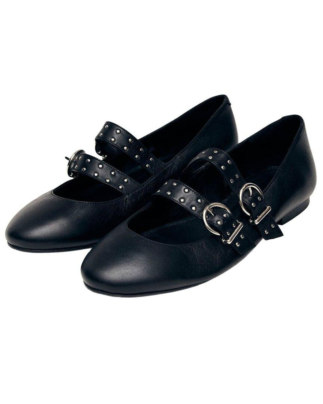 Alohas Black Thekla Leather Ballet Flat