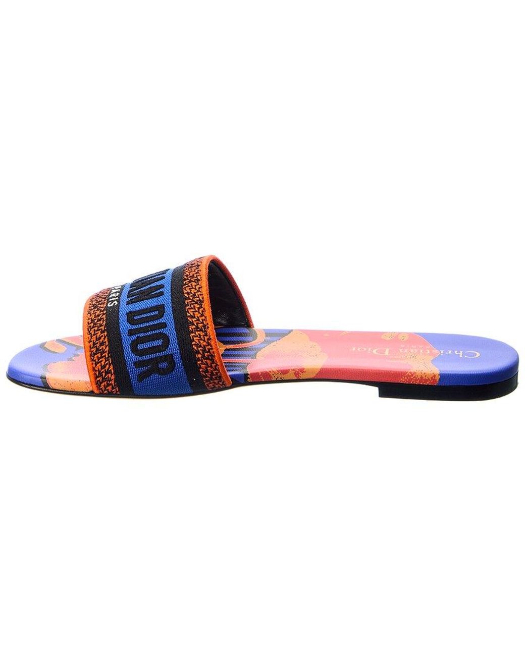 Dior Dway Canvas Sandal in Blue | Lyst