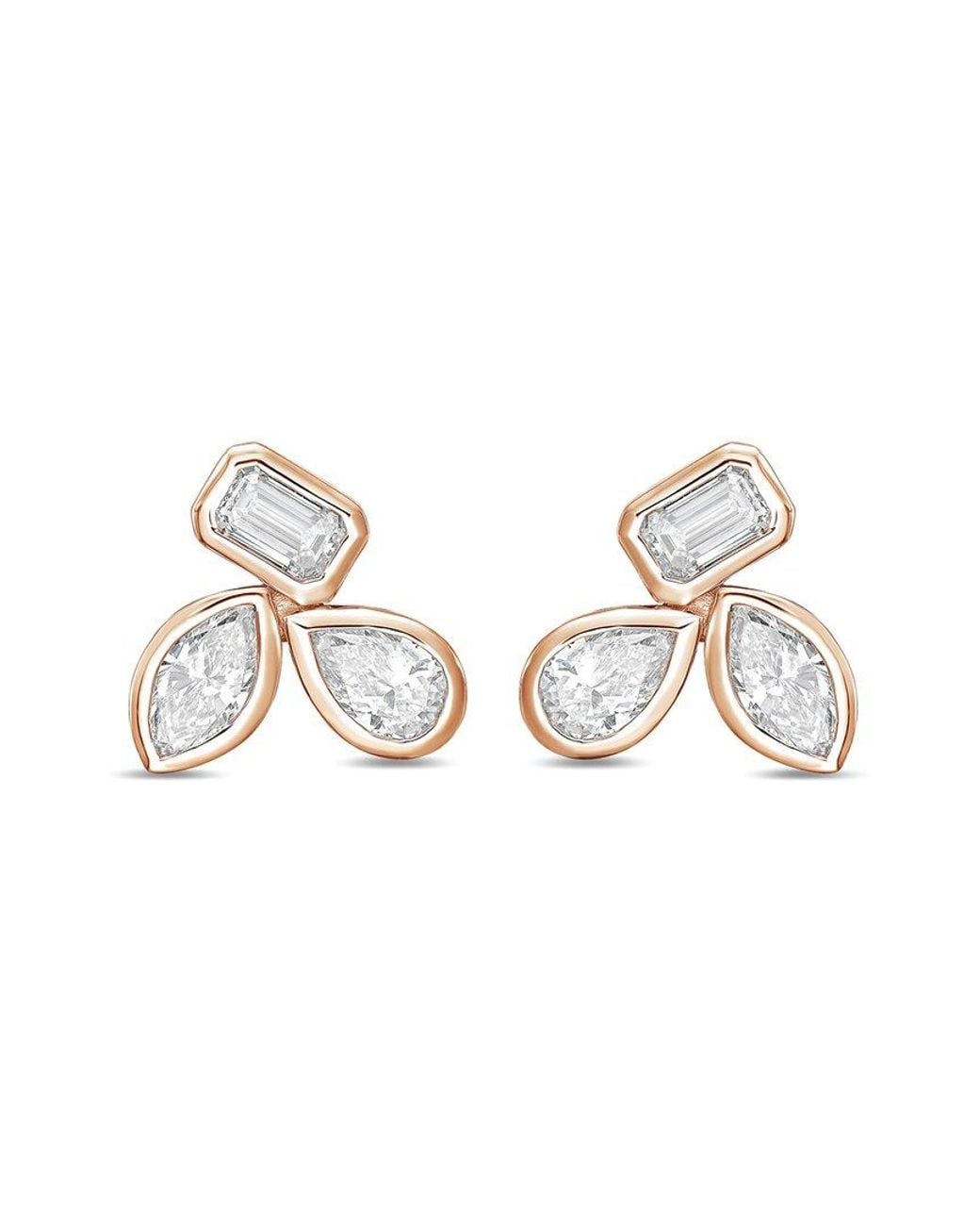 Diana M Metallic Diana M. 14K Rose 8.00 Ct. Tw. Lab-Grown Diamond Stud Earrings