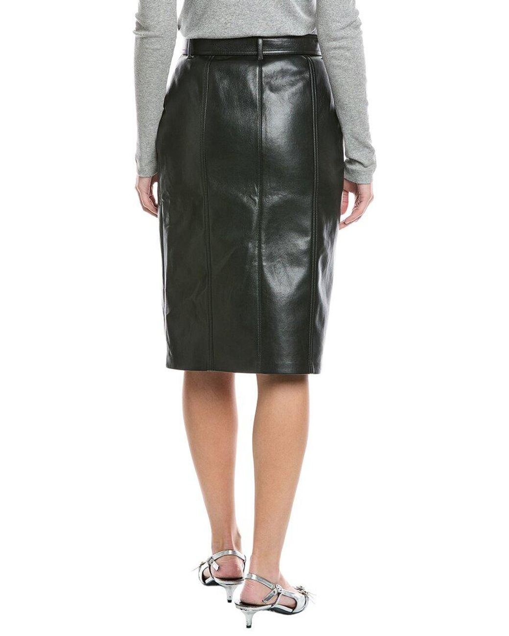 Nanushka Black Tillie Column Biker Skirt