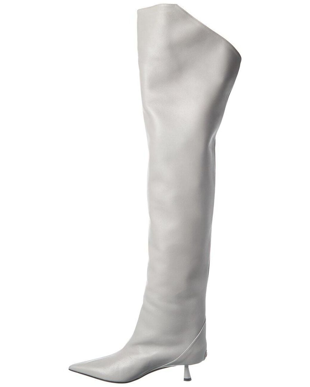 Jimmy Choo White Vari 45 Leather Over-The-Knee Boot