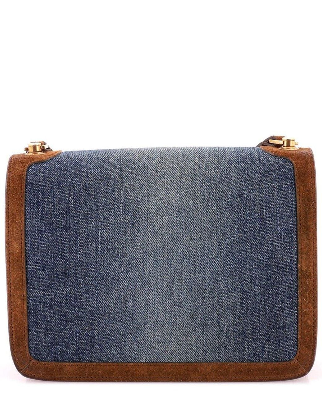 Saint Laurent Blue Denim Carre Satchel Medium (Authentic Pre-Loved)