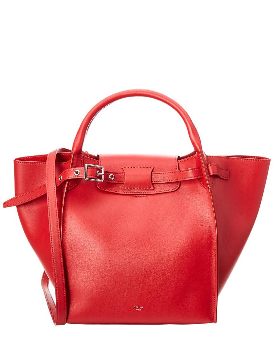 Celine Céline Small Smooth Calfskin Big Bag Tote in Red | Lyst