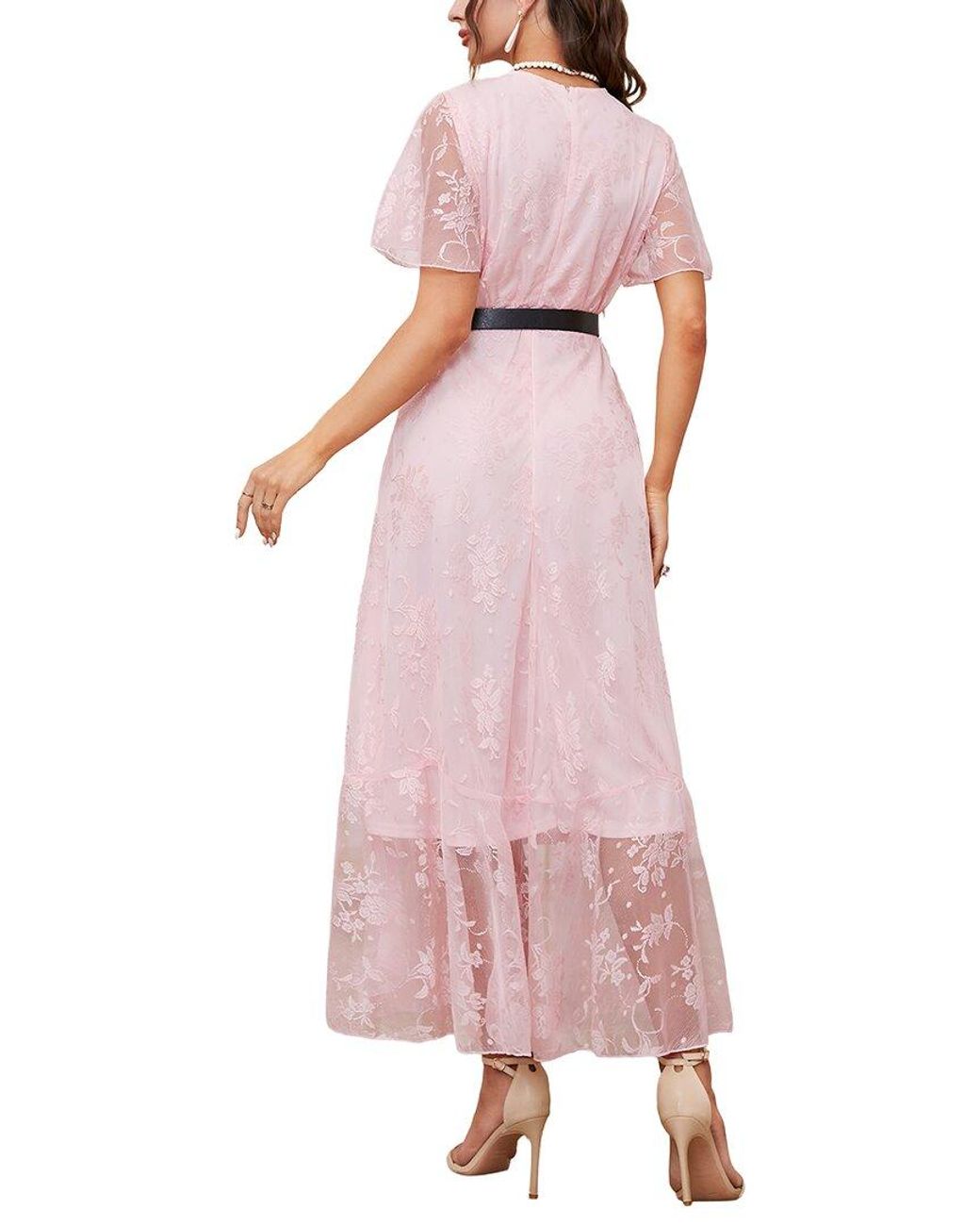 COLON DIANA Pink Midi Dress