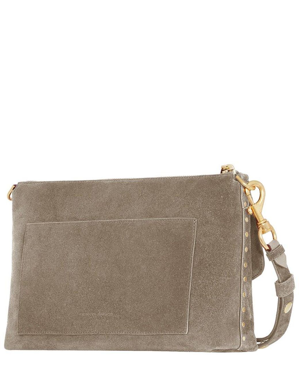 Rebecca Minkoff Gray Darren Top Zip Leather Shoulder Bag