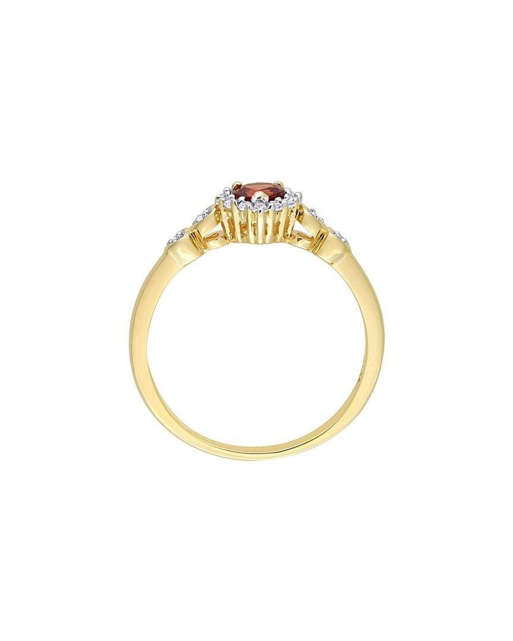 Rina Limor White 0.46 Ct. Tw. Diamond & Lab-Grown Created Sapphire, Garnet Halo Ring