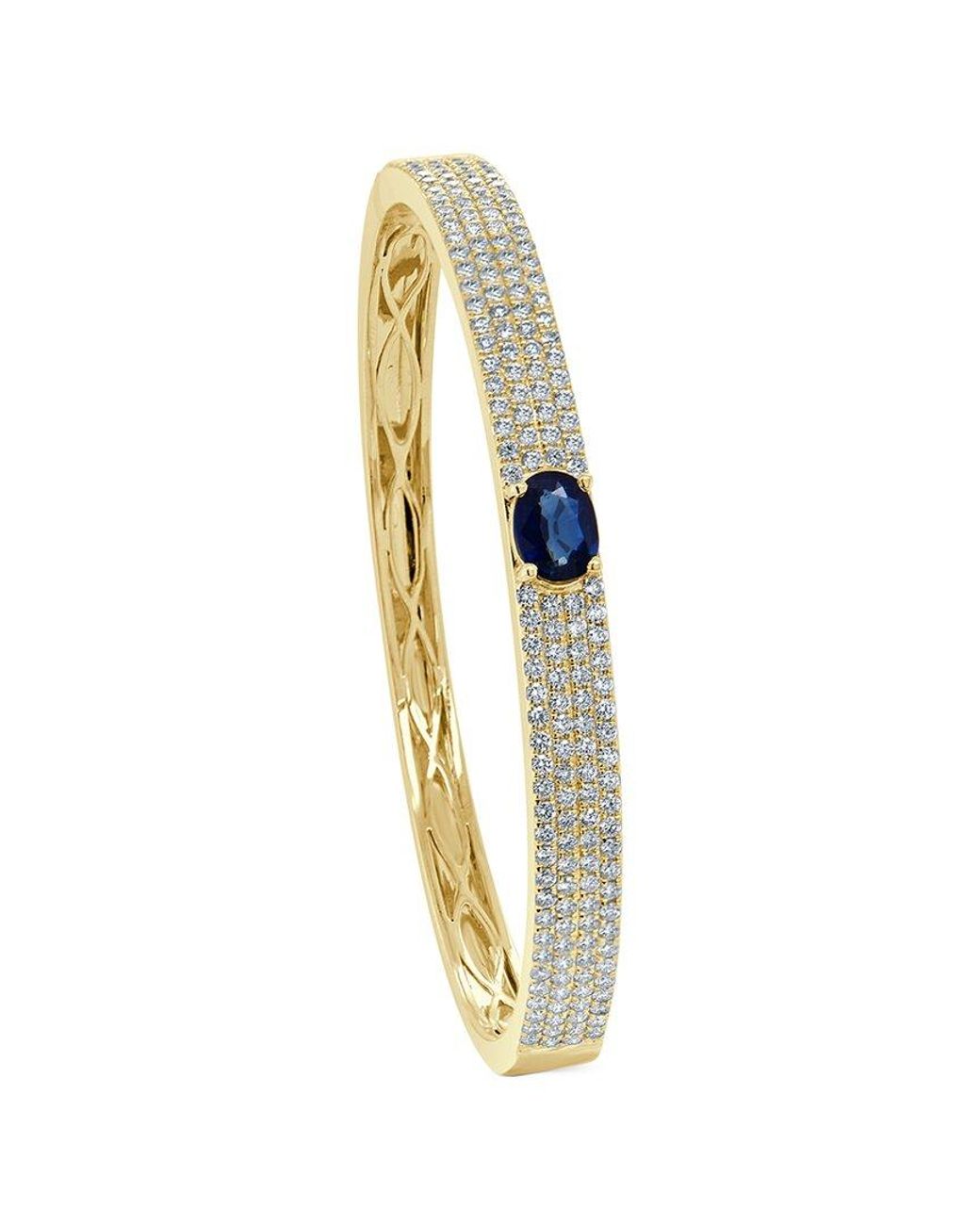 Sabrina Designs Metallic 14K 3.60 Ct. Tw. Diamond & Sapphire Bangle Bracelet