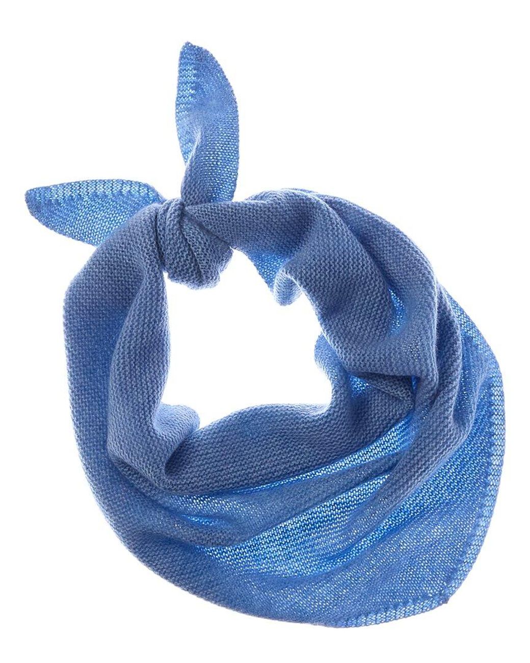 Sofiacashmere Blue Links Stitch Cashmere Bandana