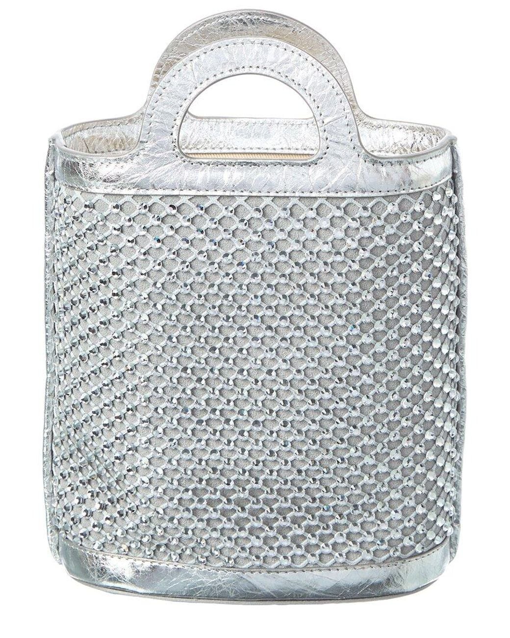Marni Gray Mesh & Leather Bucket Bag