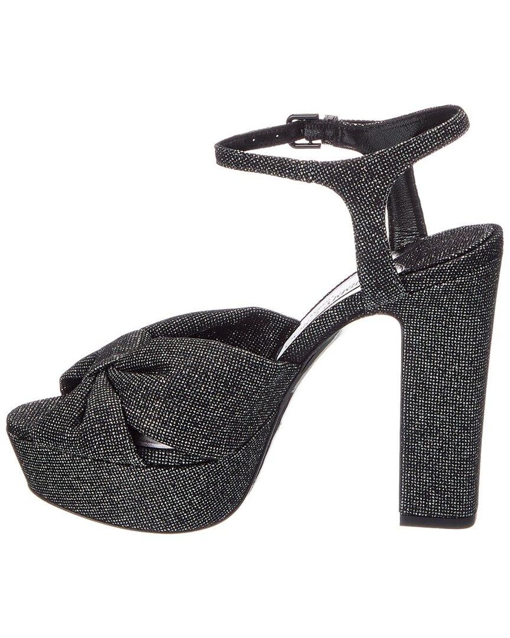 Jimmy Choo Black Heloise 120 Glitter Platform Sandal