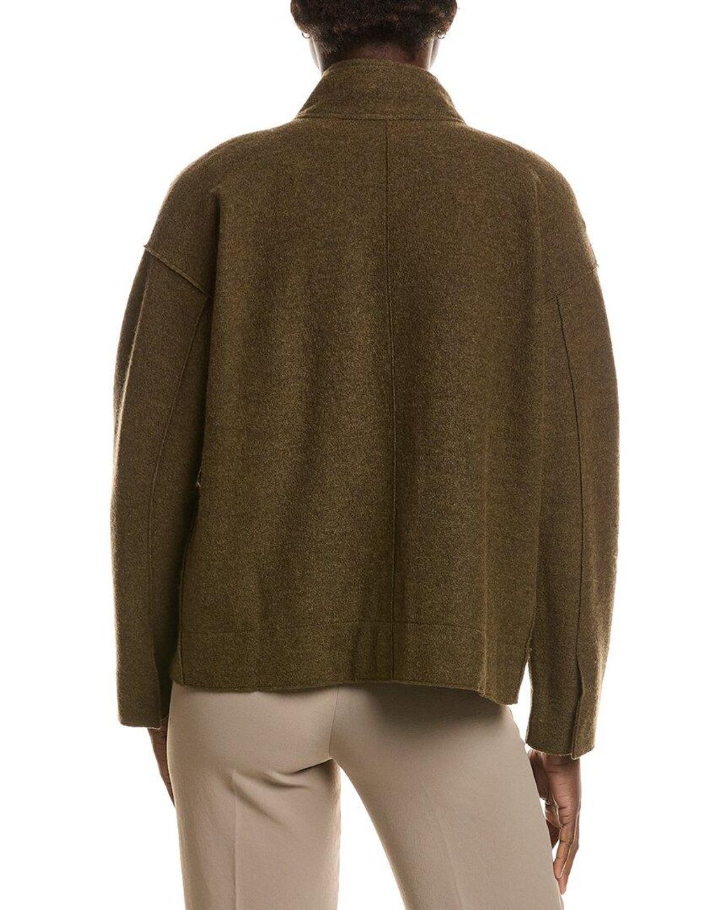 Eileen Fisher Brown Knit Wool Jacket