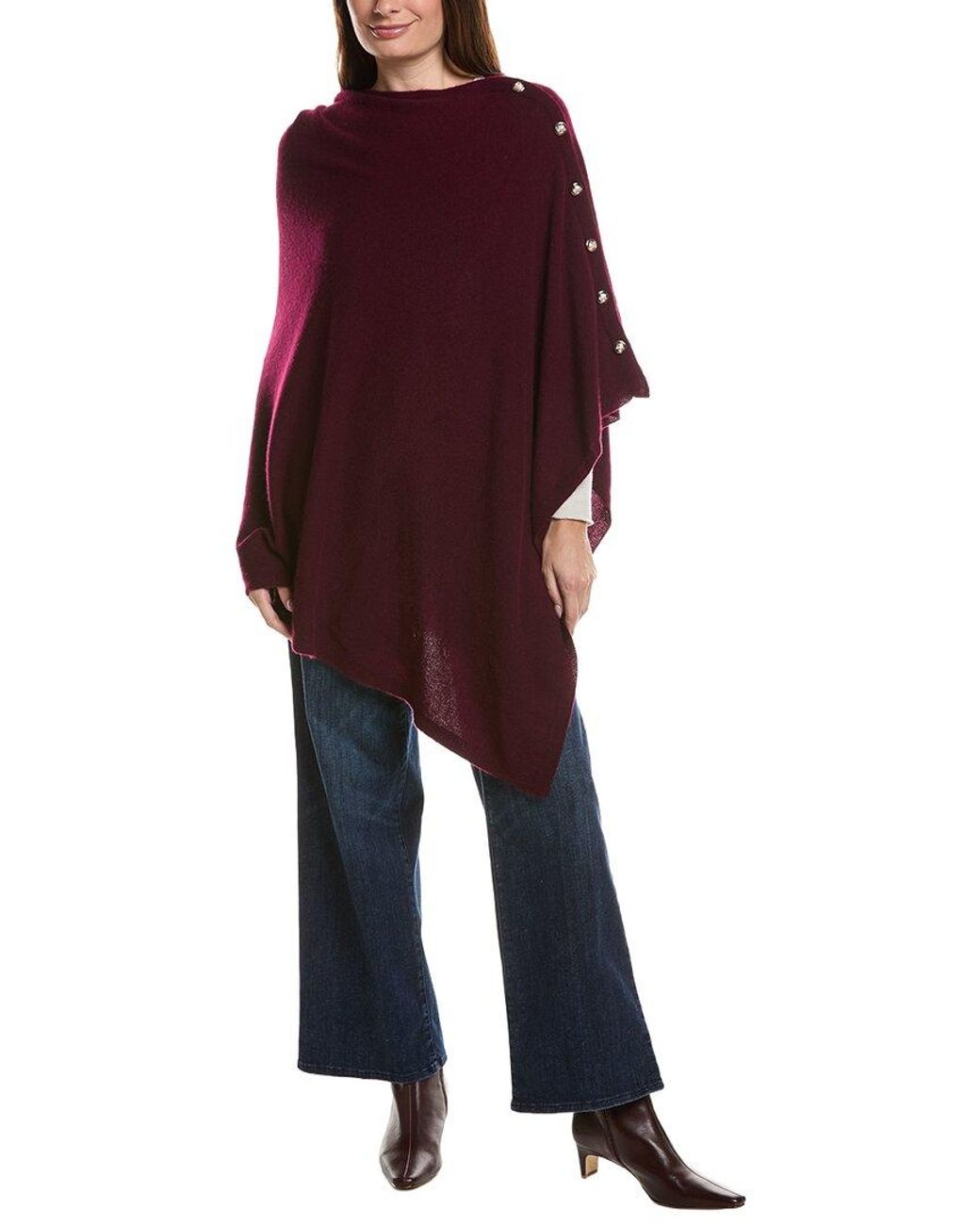 Sofiacashmere Red Sofiacashmere Button Shoulder Cashmere Wrap
