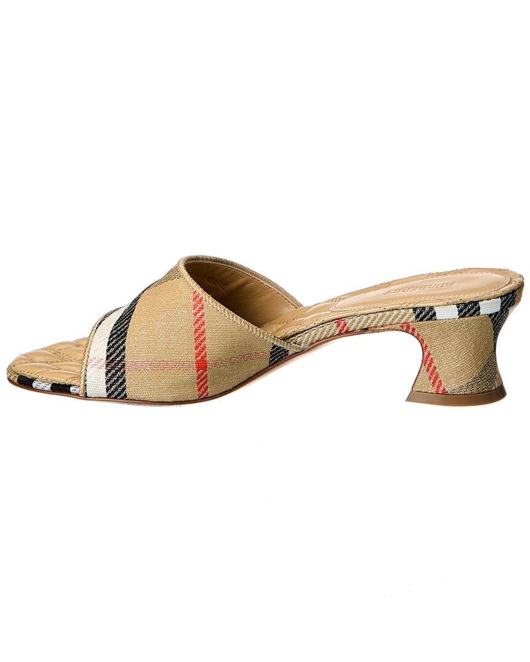 Burberry Metallic Sloane Check Sandal