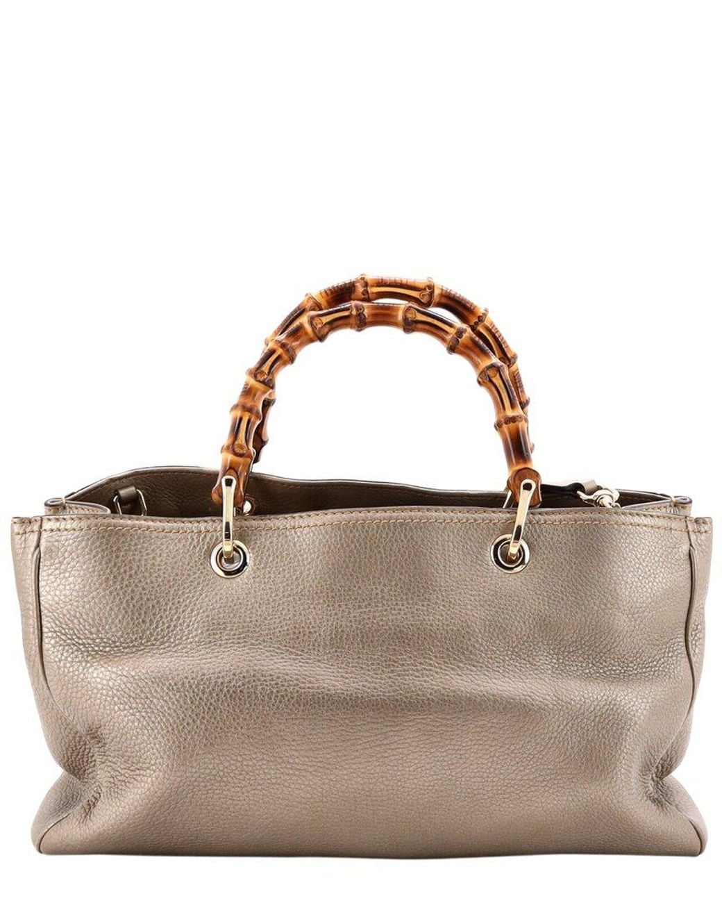 Gucci Brown Leather Bamboo Shopper Tote Medium (Authentic Pre-Loved)