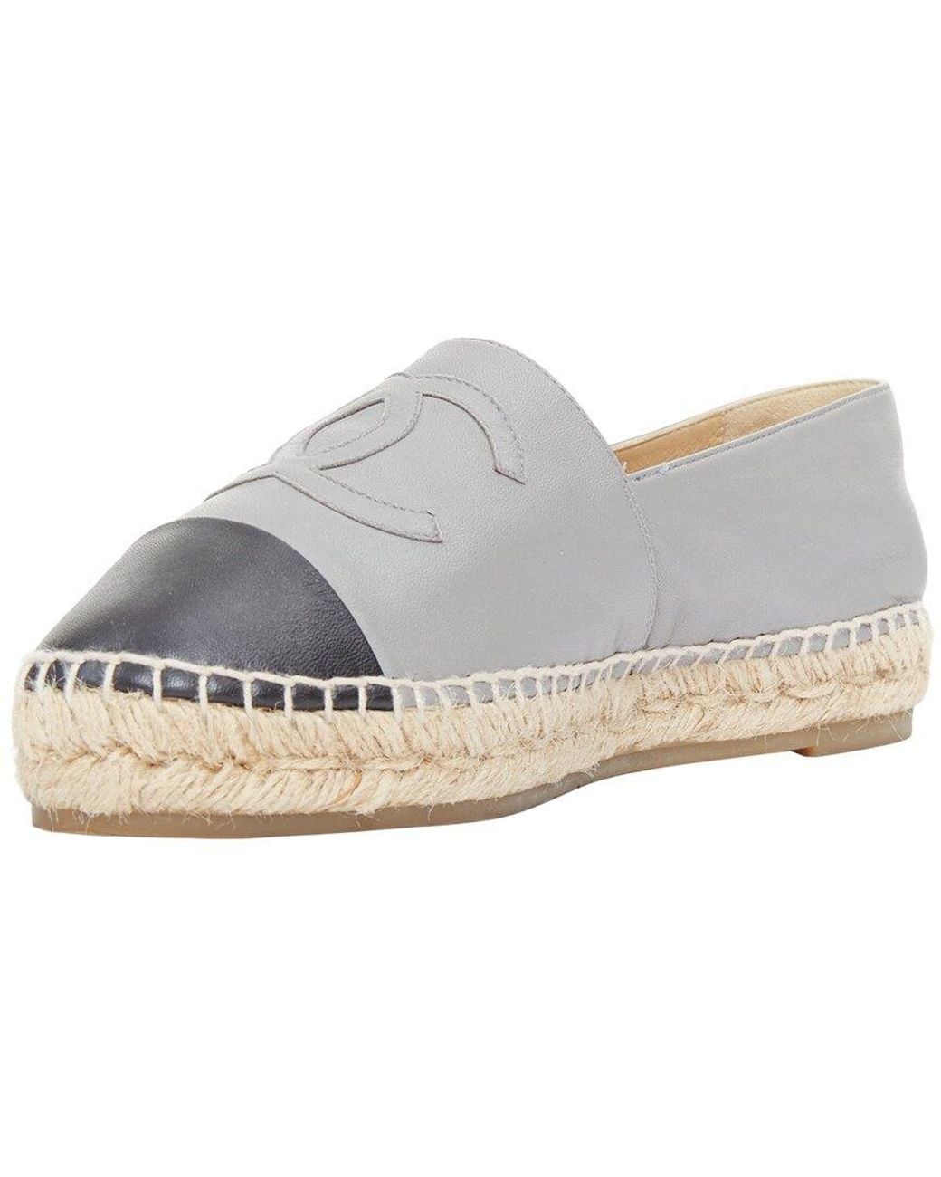 Chanel White Leather Espadrille (Authentic Pre-Loved)