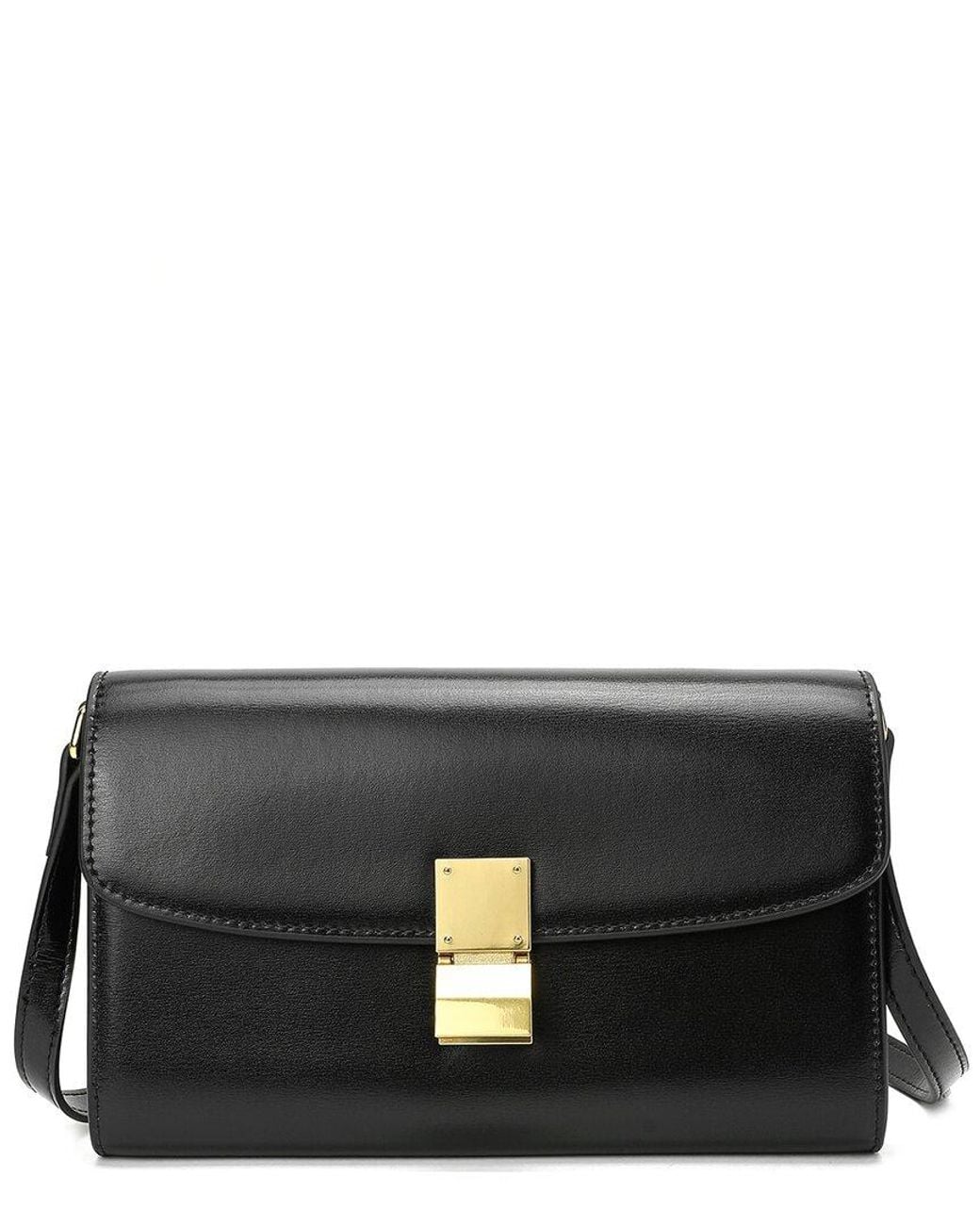 Tiffany & Fred Paris Black Smooth Leather Clutch
