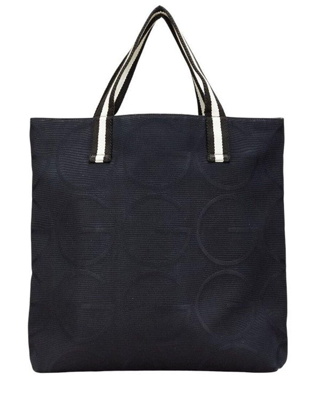 Gucci Black Canvas G Logo Tote (Authentic Pre-Loved)