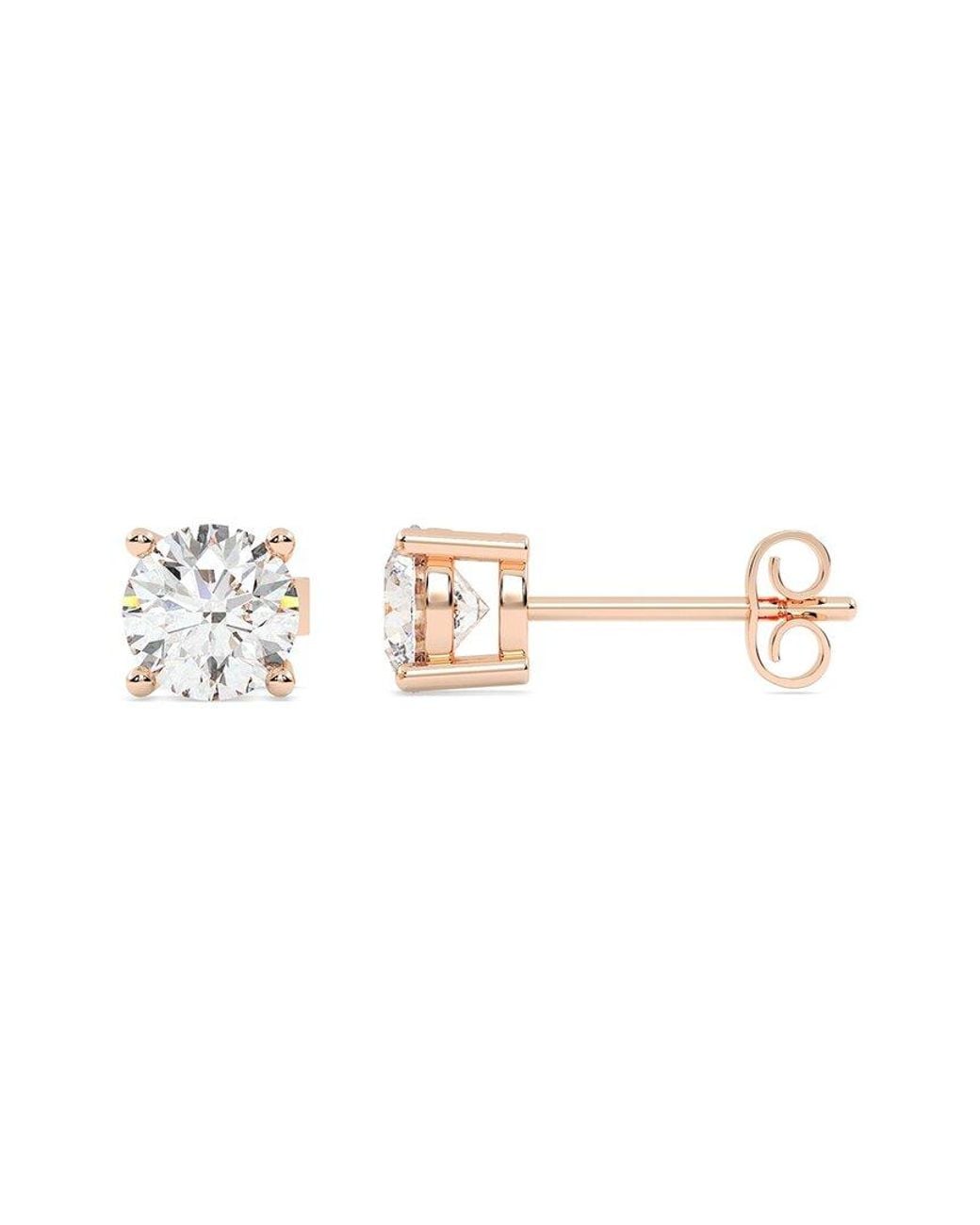 Lab Grown Diamonds Metallic 14K Rose 2.00 Ct. Tw. Lab-Grown Diamond Earrings