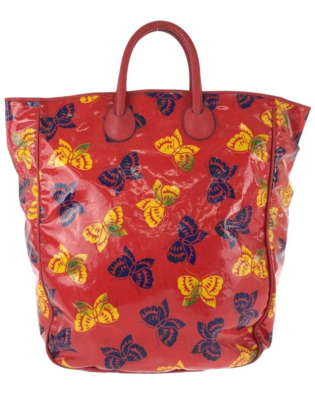 Bottega Veneta Red Enamel Butterfly Tote (Authentic Pre-Loved)