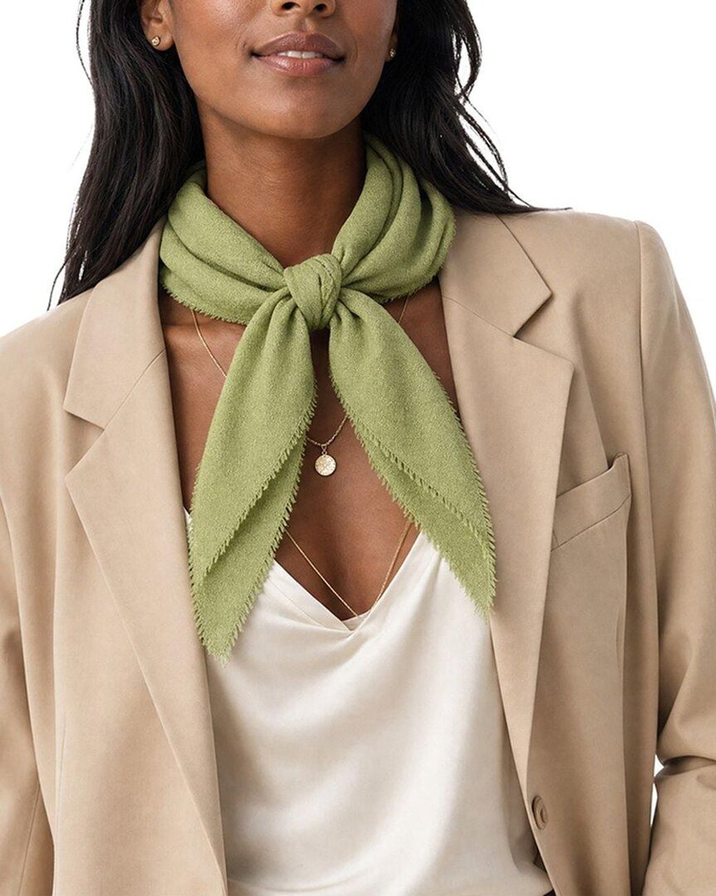 Blue Pacific Brown Solid Cashmere-Blend Neckerchief