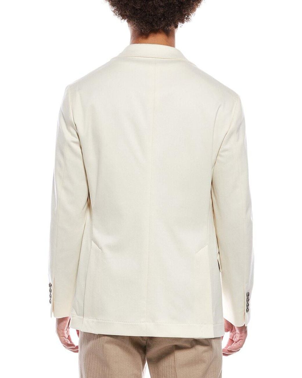 Brunello Cucinelli White Cashmere-Blend Twill Blazer for men
