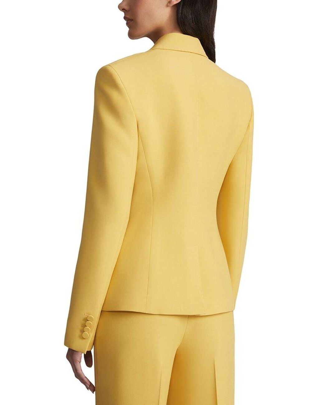 Lafayette 148 New York Yellow Pointed Lapel Wool & Silk-Blend Blazer