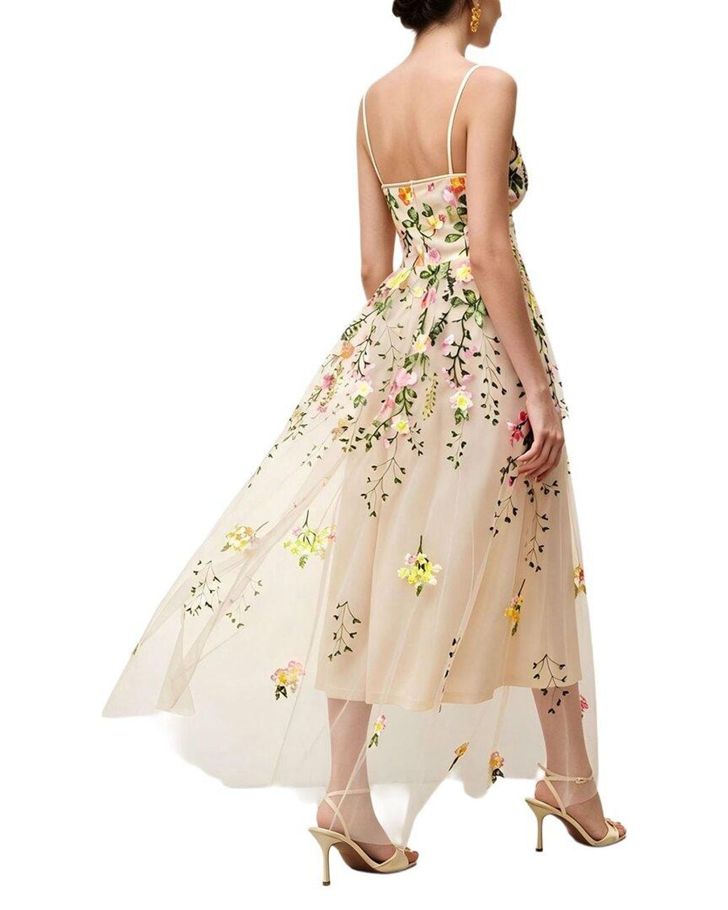 COLON DIANA Natural Print Maxi Dress