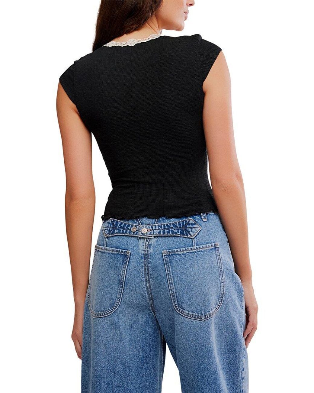 Free People Black Oh My Darling Cami