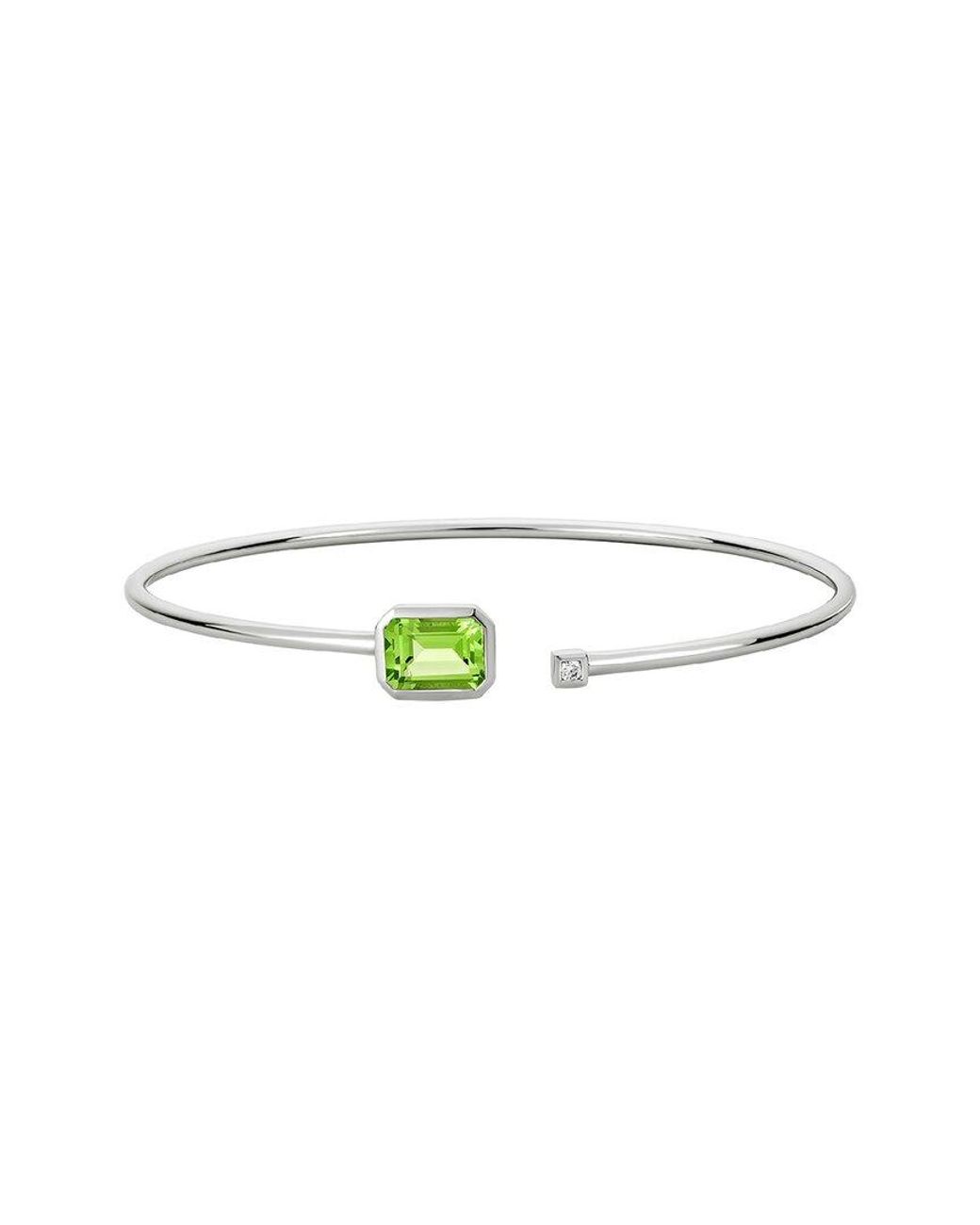 Diamond Select Cuts Multicolor 14K Diamond .03 Ct. & 1.72 Ct. Peridot Bangle