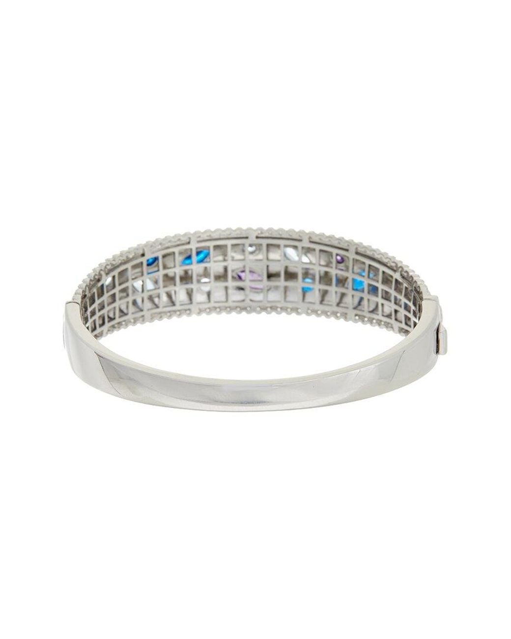 Juvell White 18K Plated Topaz Cz Bangle Bracelet