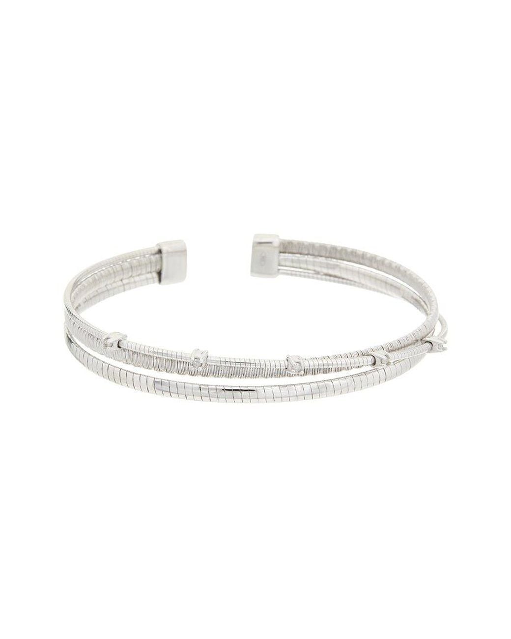 Meshmerise White Plated Mesh Bangle Bracelet