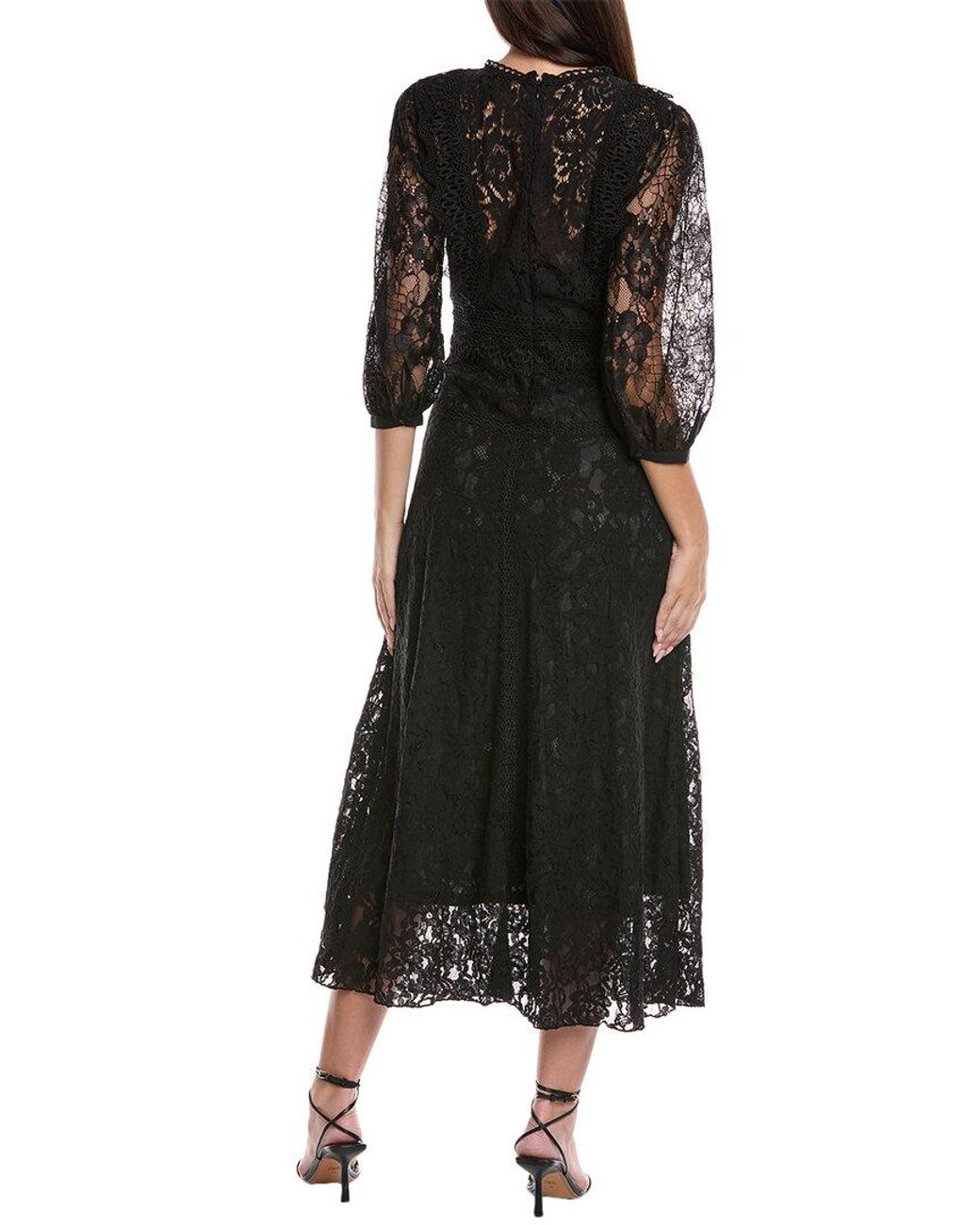 Johnny Was Petite Thea Lace Maxi Dress in Black | Lyst