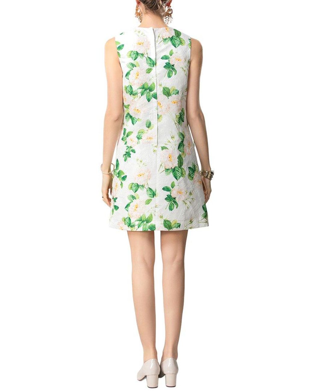 BURRYCO Green Printed Short Sleeve Mini Dress