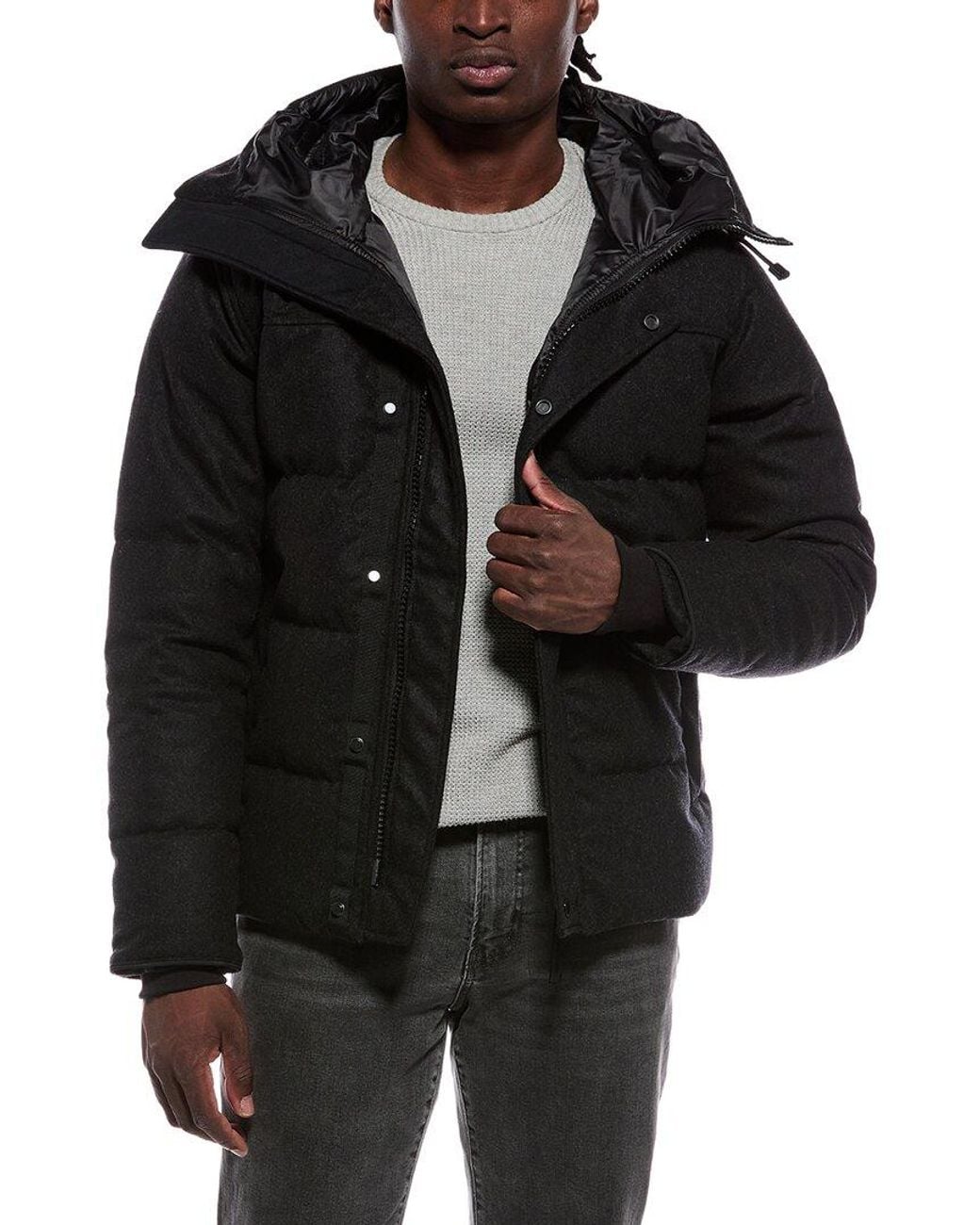 Canada Goose Black Macmillan Wool-Blend Down Parka for men