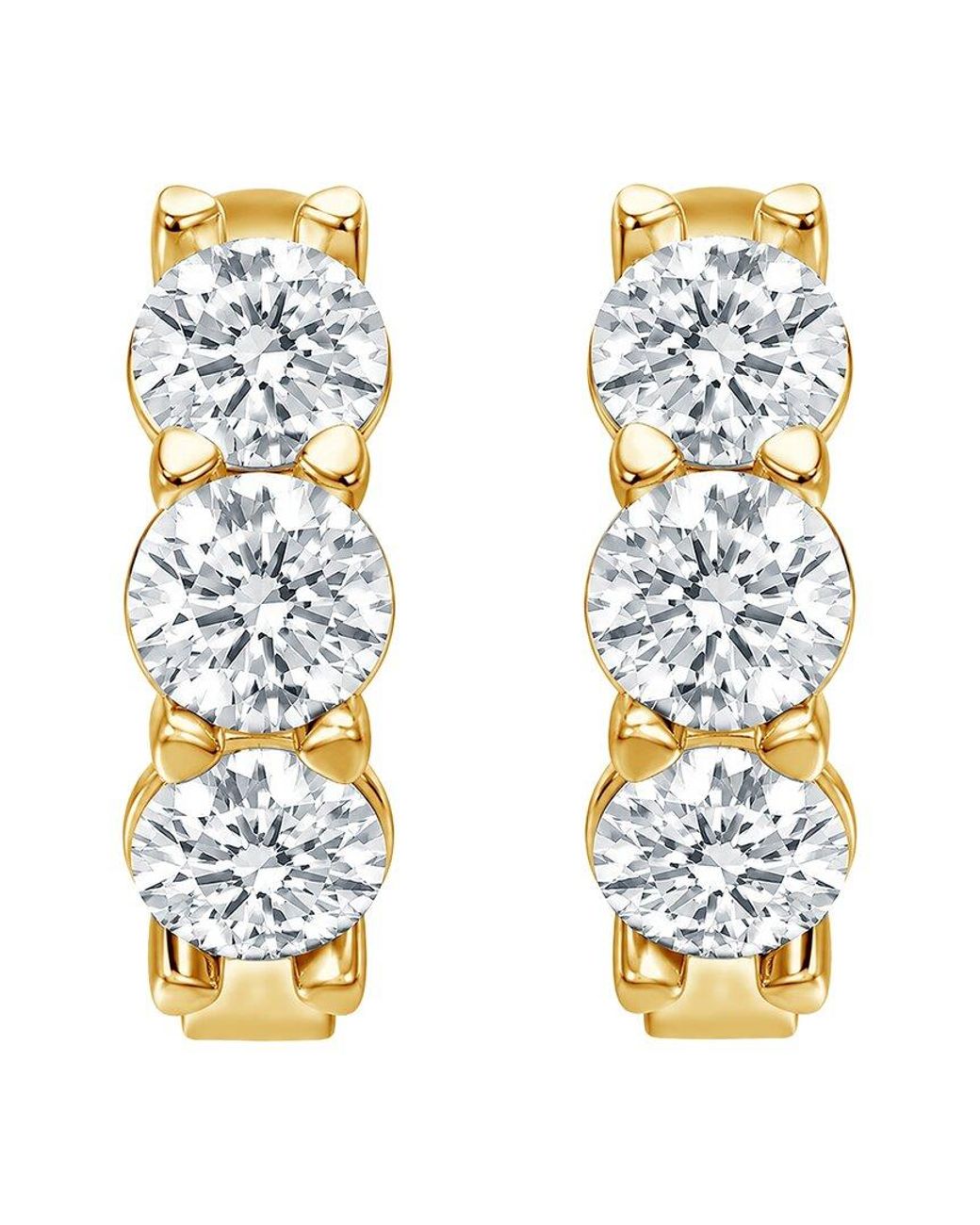 Lab Grown Diamonds Metallic 14K 2.00 Ct. Tw. Lab-Grown Diamond Hoop Earring
