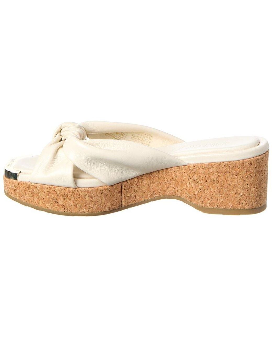 Jimmy Choo White Avenue Wedge 50 Leather Sandal