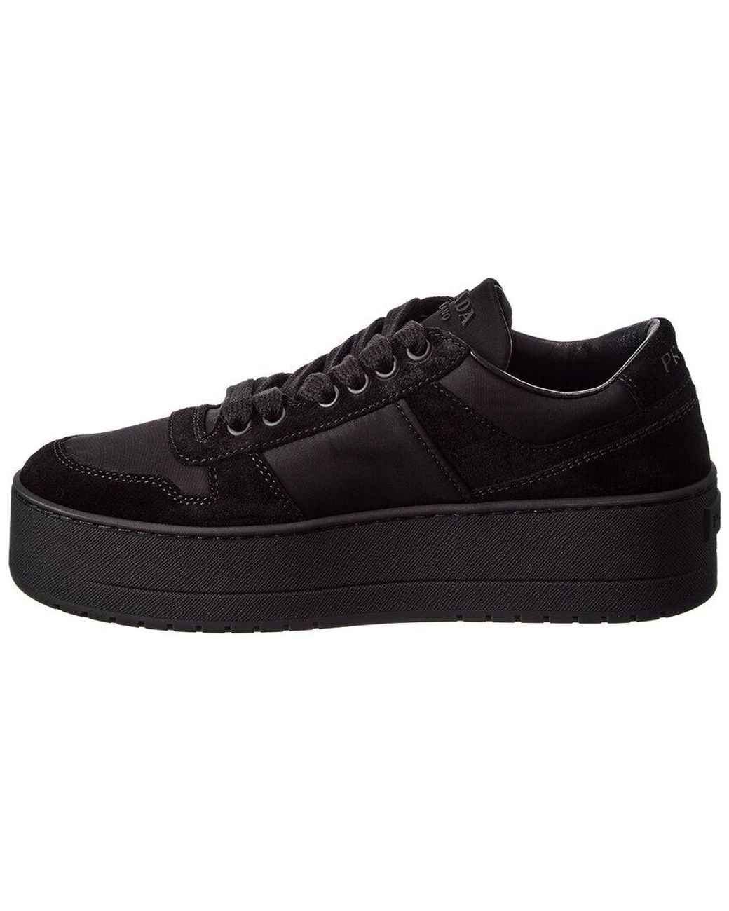 Prada Black Downtown Bold Suede Sneaker