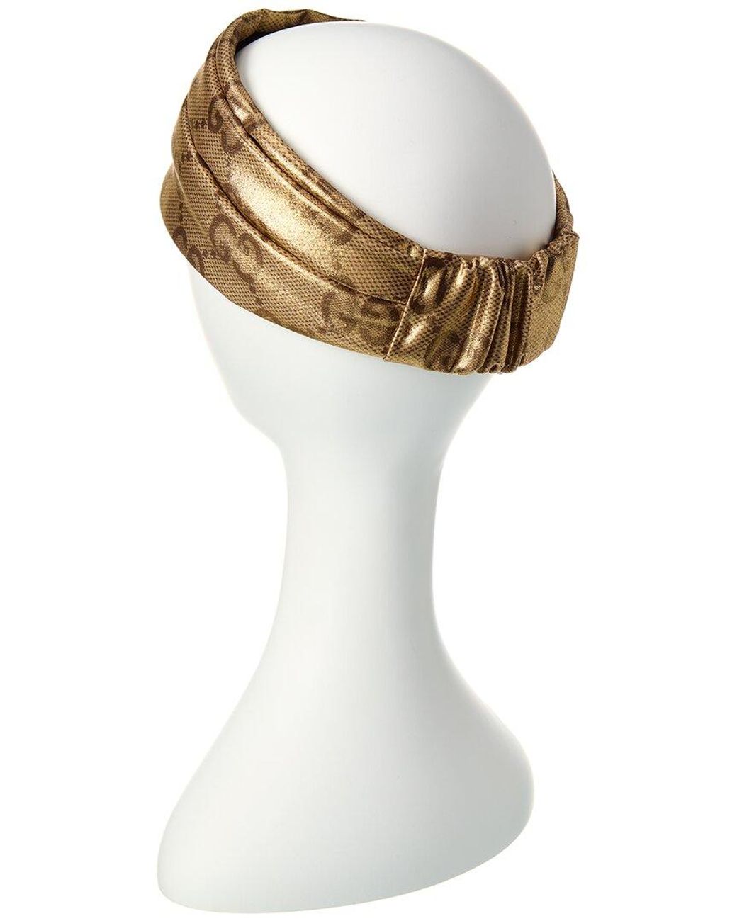 Gucci GG Lamé Silk-lined Headband in White | Lyst