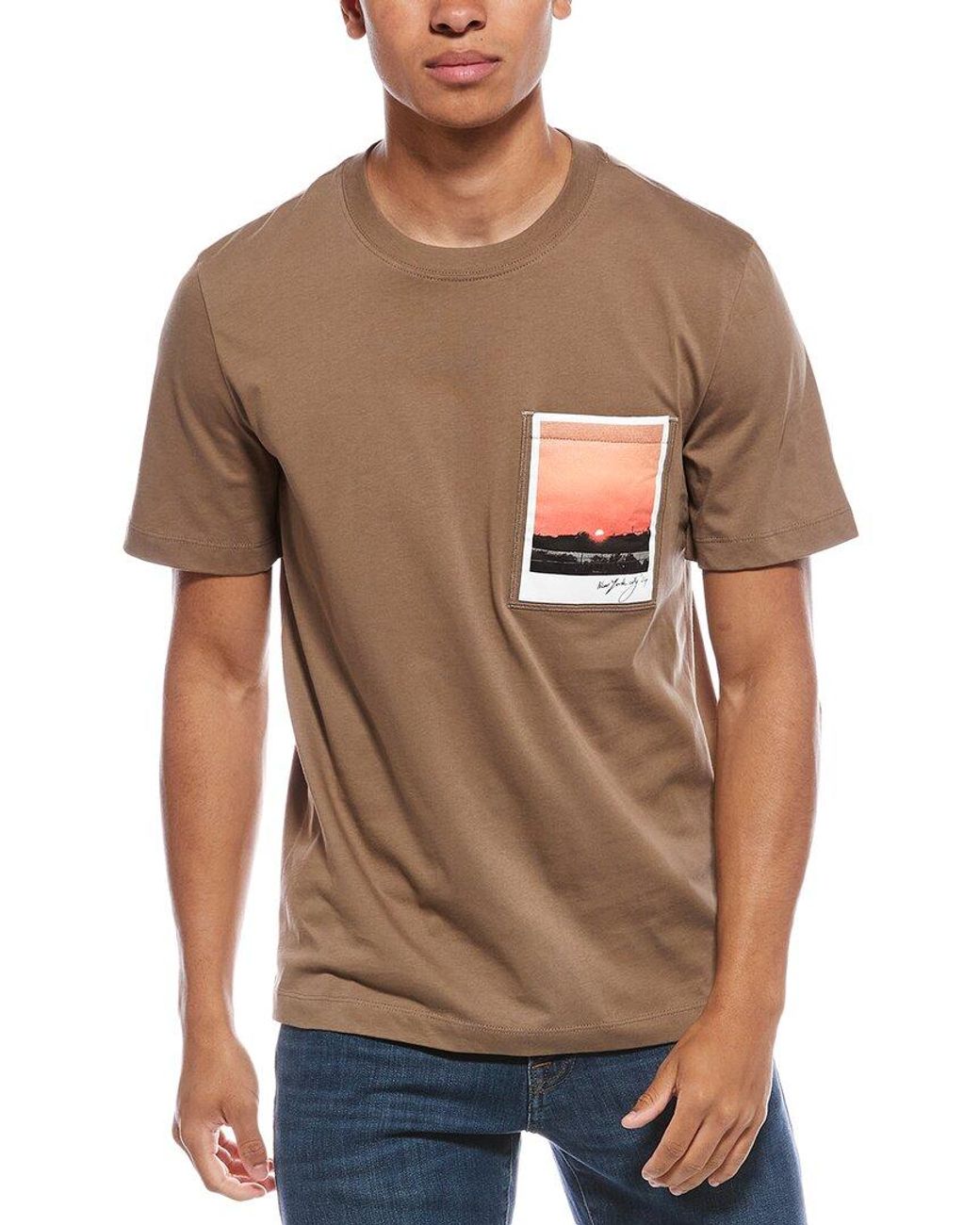 Helmut Lang Brown Postcard T-Shirt for men