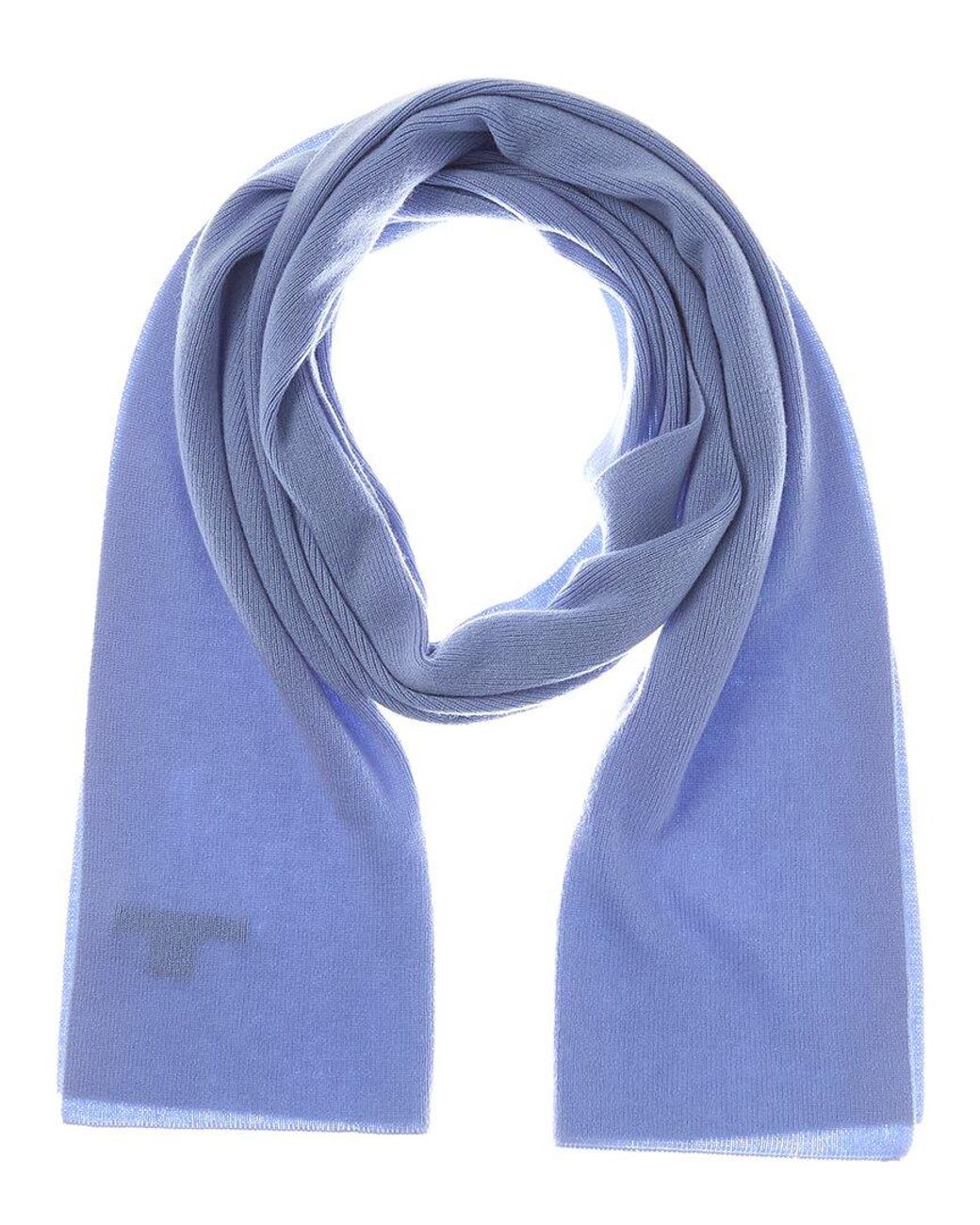 Sofiacashmere Blue Sofiacashmere Full Needle Rib Wool & Cashmere-Blend Scarf