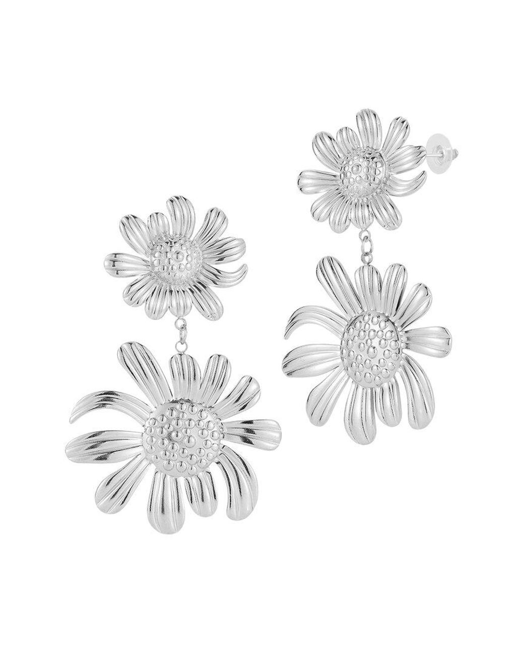 Sphera Milano White Plated Stainless Steel Earrings