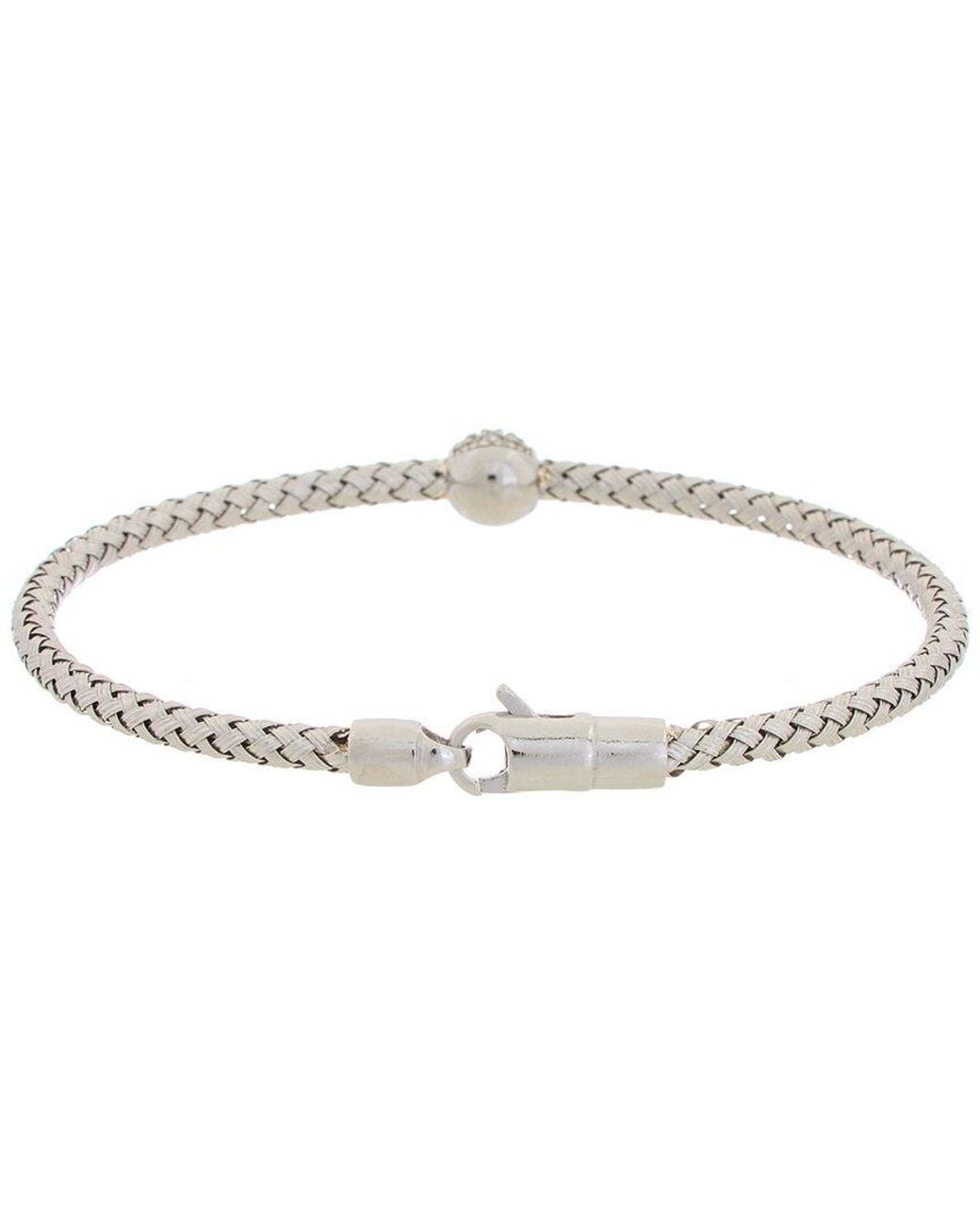 Meshmerise White 18K Rose Vermeil 0.05 Ct. Tw. Diamond Mesh Bangle