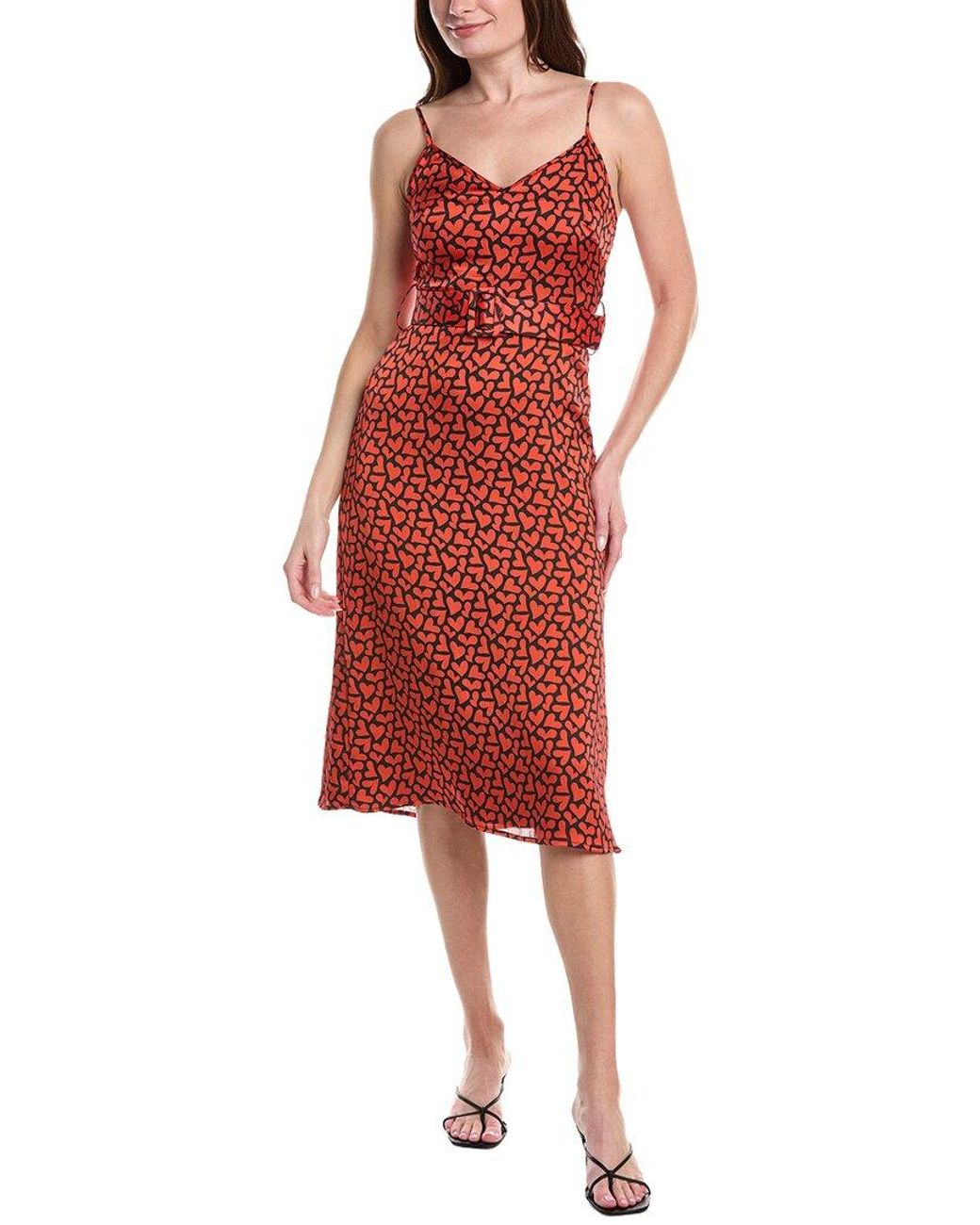 Sam Edelman Red Heart Belted Midi Dress