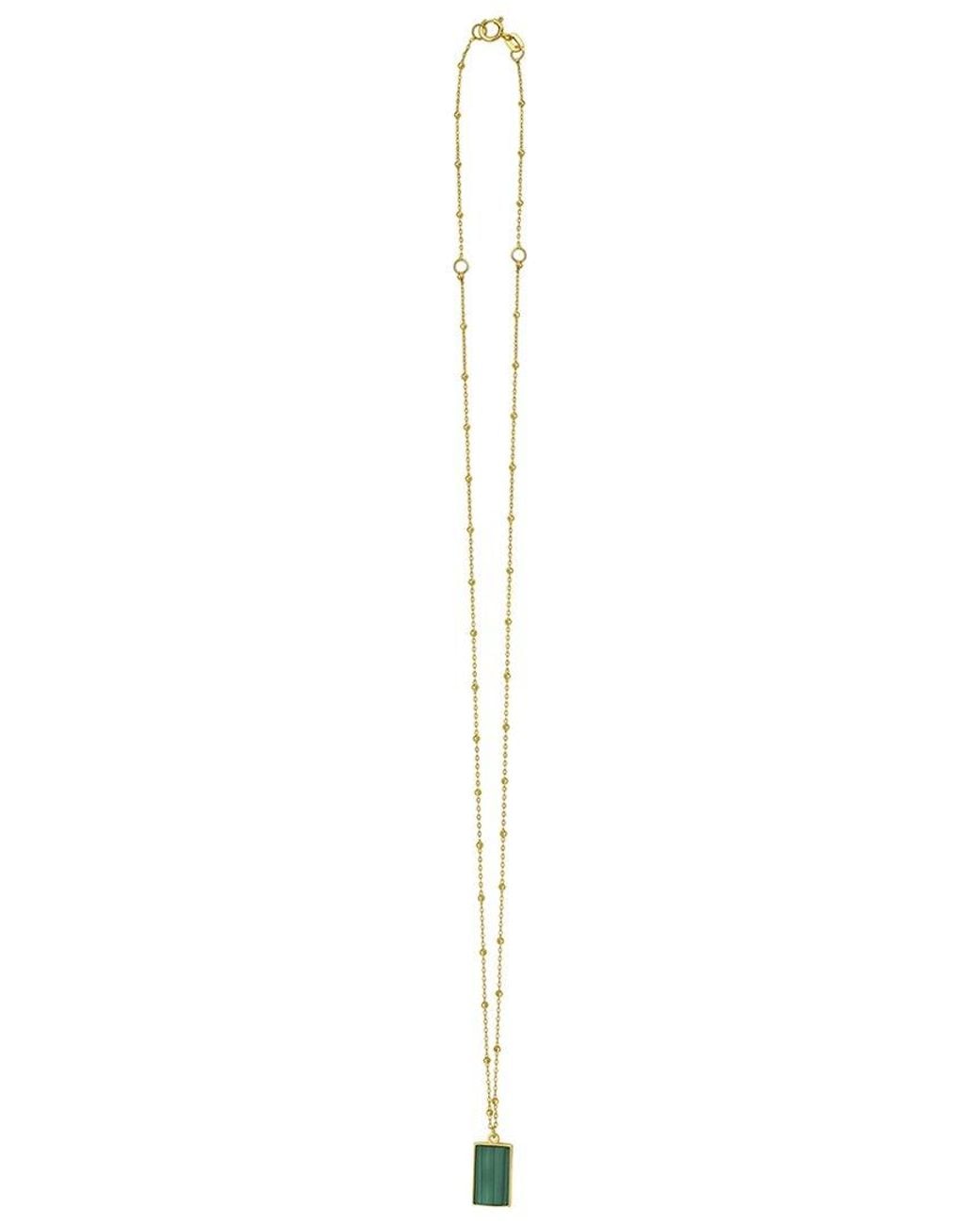 Italian Gold Multicolor 14K Malachite Necklace