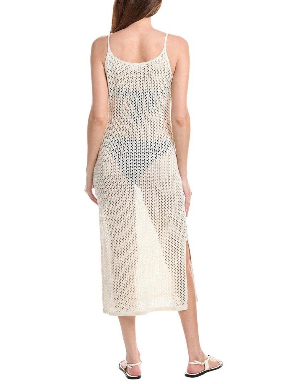 Salty Lemon Natural Open Knit Long Tank Dress