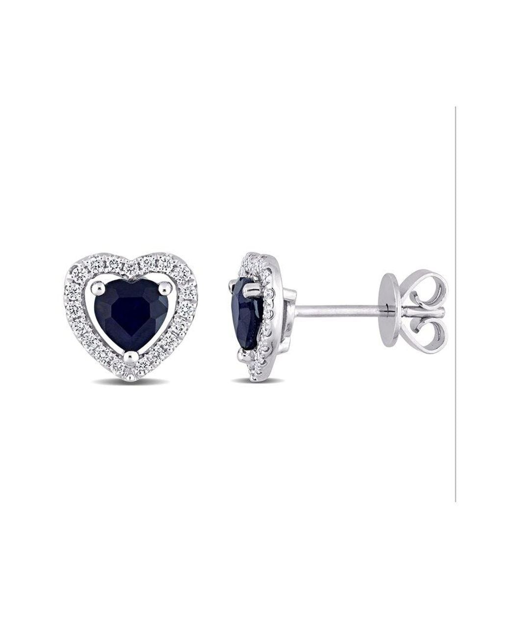 Diamond Select Cuts Blue 14K 1.33 Ct. Tw. Diamond & Sapphire Earrings