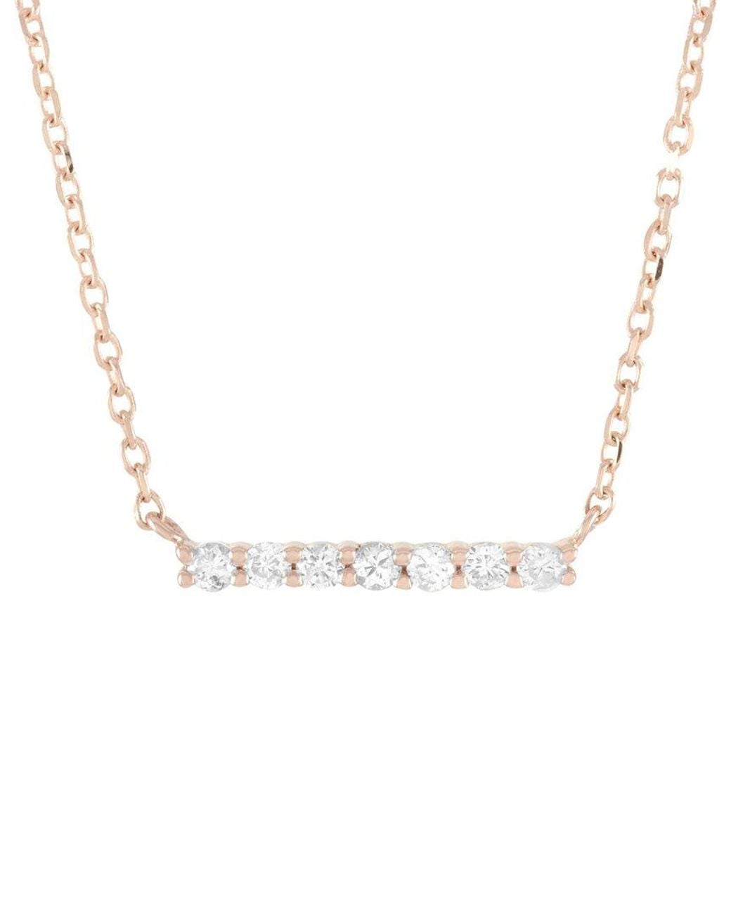Diamond Select Cuts Metallic 14K Rose 0.1 Ct. Tw. Diamond Necklace
