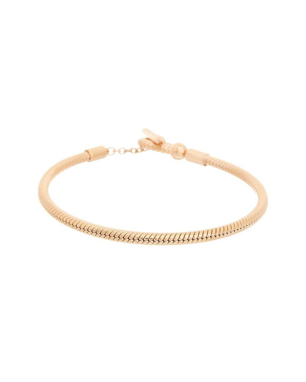 Pandora White Moments 14K Rose Plated T-Bar Snake Chain Bracelet