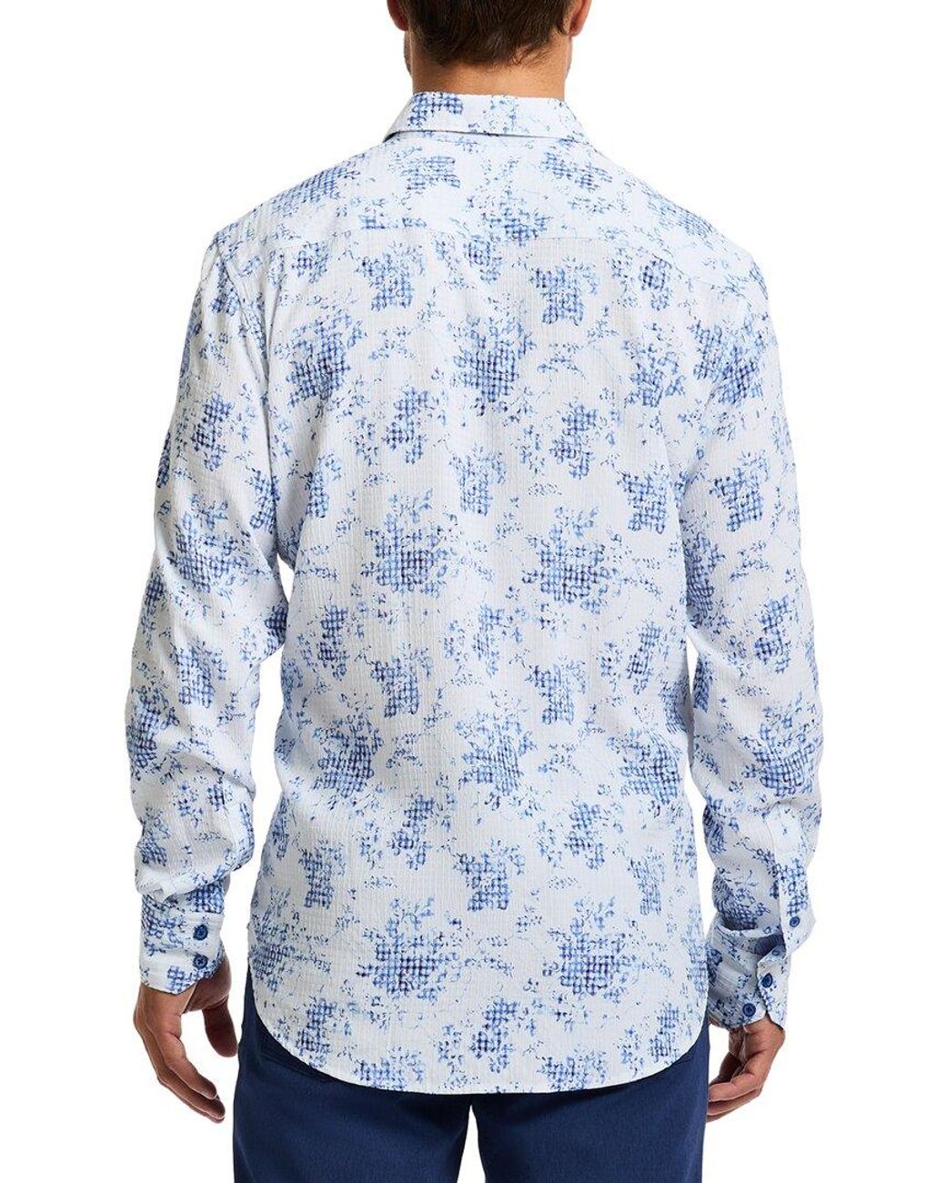 Robert Graham Blue Angola Woven Shirt for men