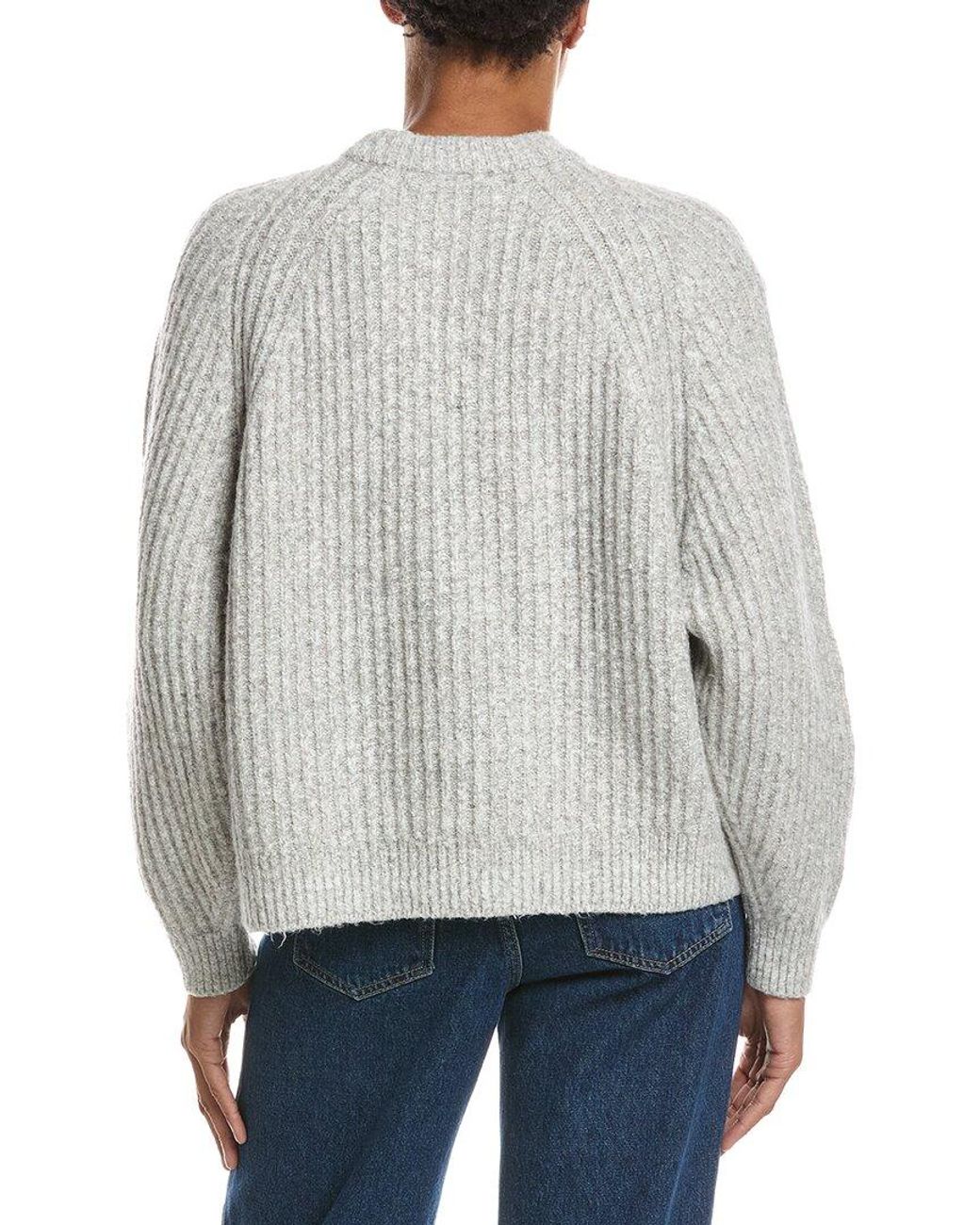 Madewell Gray Ribbed Wool-Blend Sweater